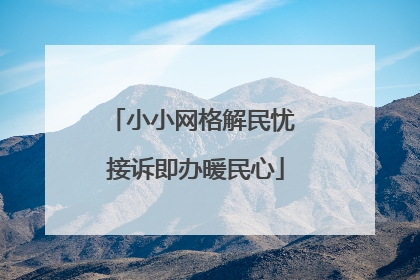 小小网格解民忧 接诉即办暖民心
