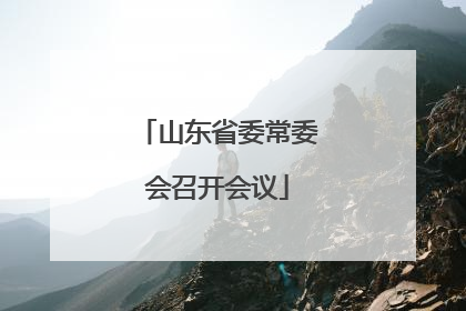 山东省委常委会召开会议