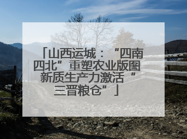 山西运城：“四南四北”重塑农业版图 新质生产力激活“三晋粮仓”