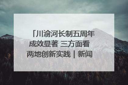 川渝河长制五周年成效显著 三方面看两地创新实践｜新闻发布最前线