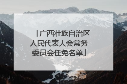 广西壮族自治区人民代表大会常务委员会任免名单