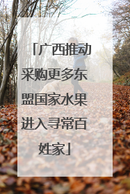 广西推动采购更多东盟国家水果进入寻常百姓家