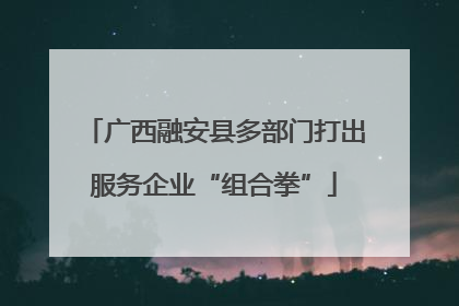 广西融安县多部门打出服务企业“组合拳”