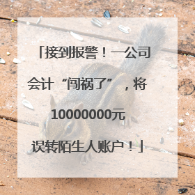 接到报警！一公司会计“闯祸了”，将10000000元误转陌生人账户！