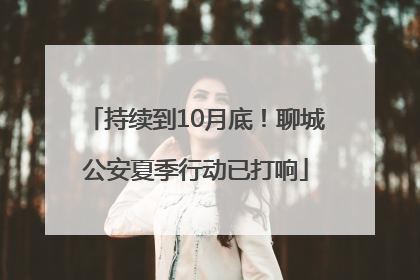 持续到10月底！聊城公安夏季行动已打响