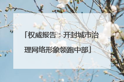 权威报告：开封城市治理网络形象领跑中部