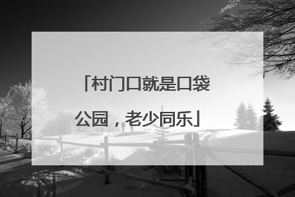 村门口就是口袋公园，老少同乐