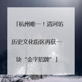 杭州唯一！清河坊历史文化街区再获一块“金字招牌”