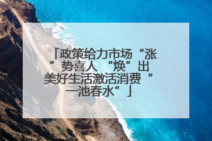 政策给力市场“涨”势喜人 “焕”出美好生活激活消费“一池春水”