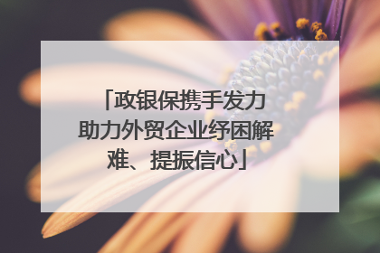 政银保携手发力 助力外贸企业纾困解难、提振信心