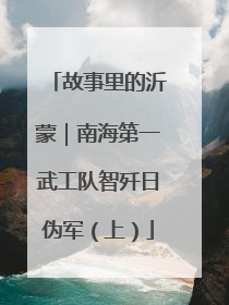 故事里的沂蒙｜南海第一武工队智歼日伪军（上）