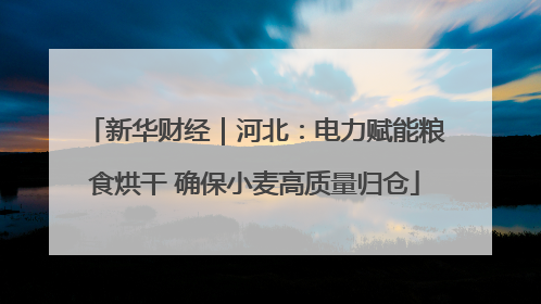 新华财经｜河北：电力赋能粮食烘干 确保小麦高质量归仓