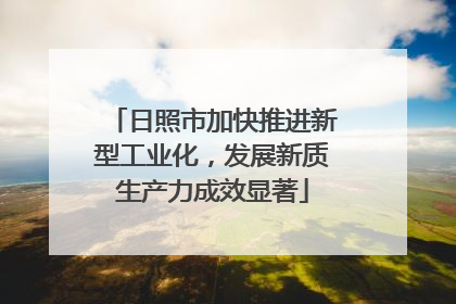 日照市加快推进新型工业化，发展新质生产力成效显著