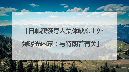 日韩澳领导人集体缺席！外媒曝光内幕：与特朗普有关