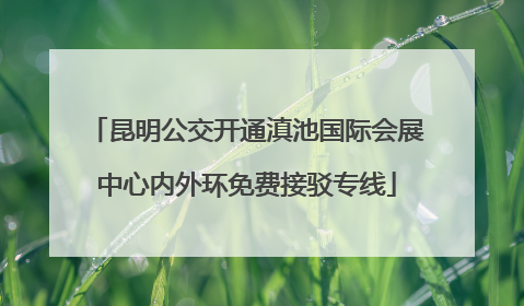 昆明公交开通滇池国际会展中心内外环免费接驳专线