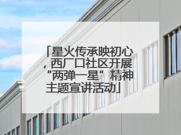 星火传承映初心，西厂口社区开展“两弹一星”精神主题宣讲活动