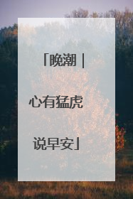 晚潮｜心有猛虎说早安