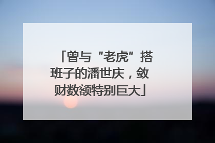 曾与“老虎”搭班子的潘世庆，敛财数额特别巨大