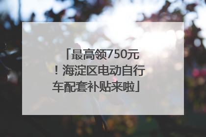 最高领750元！海淀区电动自行车配套补贴来啦