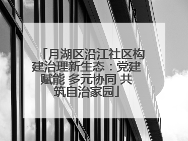 月湖区沿江社区构建治理新生态：党建赋能 多元协同 共筑自治家园