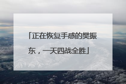 正在恢复手感的樊振东，一天四战全胜