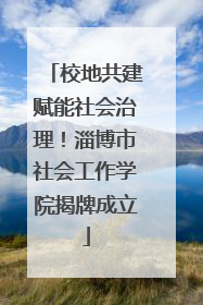 校地共建赋能社会治理！淄博市社会工作学院揭牌成立