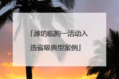 潍坊临朐一活动入选省级典型案例