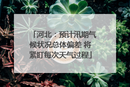 河北：预计汛期气候状况总体偏差 将紧盯每次天气过程