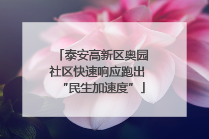 泰安高新区奥园社区快速响应跑出“民生加速度”
