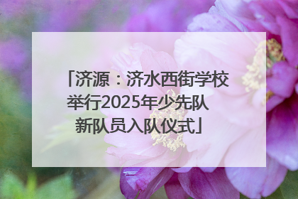 济源：济水西街学校举行2025年少先队新队员入队仪式