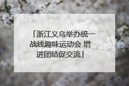 浙江义乌举办统一战线趣味运动会 增进团结促交流