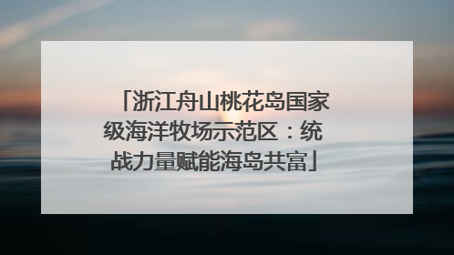 浙江舟山桃花岛国家级海洋牧场示范区：统战力量赋能海岛共富