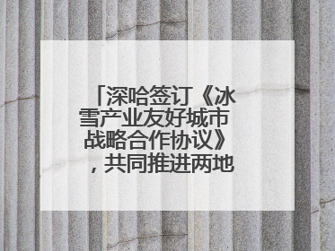 深哈签订《冰雪产业友好城市战略合作协议》，共同推进两地冰雪体育文化旅游高质量发展