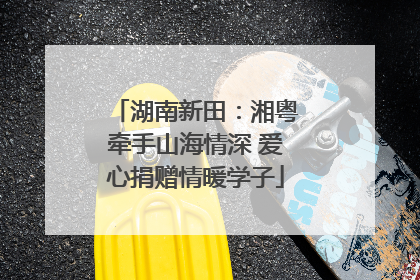 湖南新田：湘粤牵手山海情深 爱心捐赠情暖学子