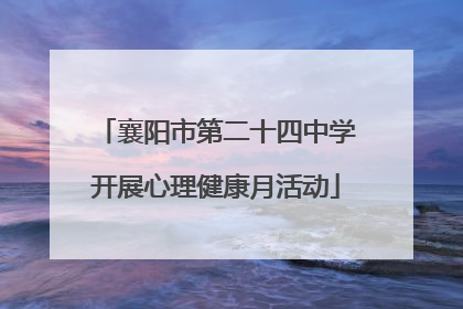 襄阳市第二十四中学开展心理健康月活动