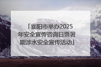 襄阳市举办2025年安全宣传咨询日暨暑期涉水安全宣传活动