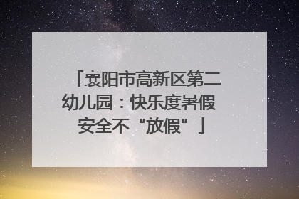 襄阳市高新区第二幼儿园：快乐度暑假 安全不“放假”