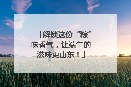 解锁这份“粽”味香气，让端午的滋味更山东！