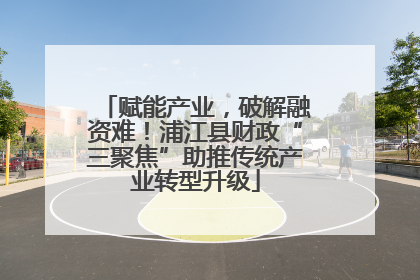 赋能产业，破解融资难！浦江县财政“三聚焦”助推传统产业转型升级