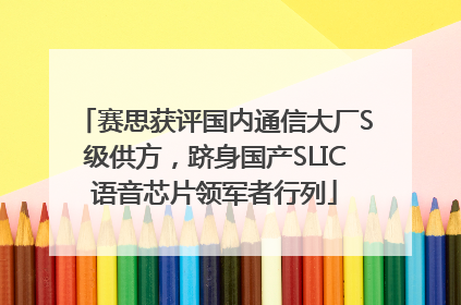 赛思获评国内通信大厂S级供方，跻身国产SLIC语音芯片领军者行列