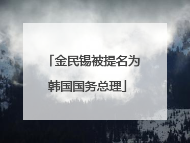金民锡被提名为韩国国务总理