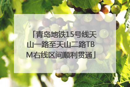 青岛地铁15号线天山一路至天山二路TBM右线区间顺利贯通