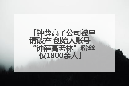 钟薛高子公司被申请破产 创始人账号“钟薛高老林”粉丝仅1800余人