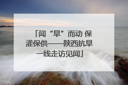 闻“旱”而动 保灌保供——陕西抗旱一线走访见闻