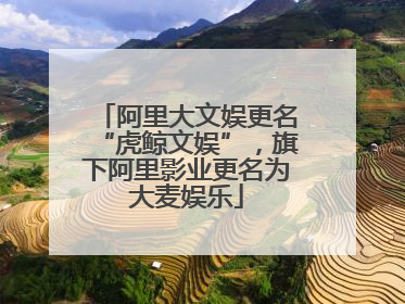 阿里大文娱更名“虎鲸文娱”，旗下阿里影业更名为大麦娱乐