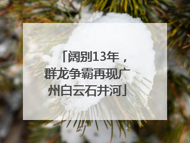 阔别13年，群龙争霸再现广州白云石井河