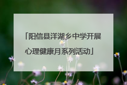 阳信县洋湖乡中学开展心理健康月系列活动