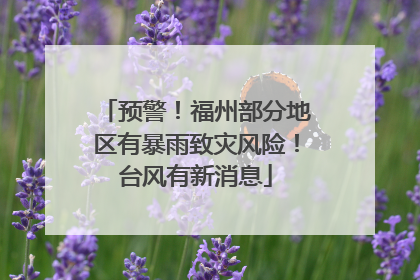 预警！福州部分地区有暴雨致灾风险！台风有新消息