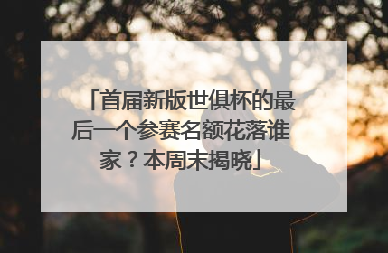 首届新版世俱杯的最后一个参赛名额花落谁家？本周末揭晓