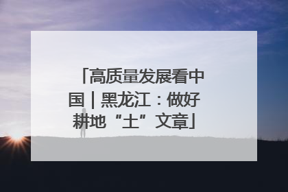 高质量发展看中国｜黑龙江：做好耕地“土”文章